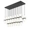 Z-Lite Cayden Linear Chandelier, 23-Light, 18in W x 54in L x 16.75in H, Matte Black/Clear + Etched Opal 1946P-23L-MB - alternate 2